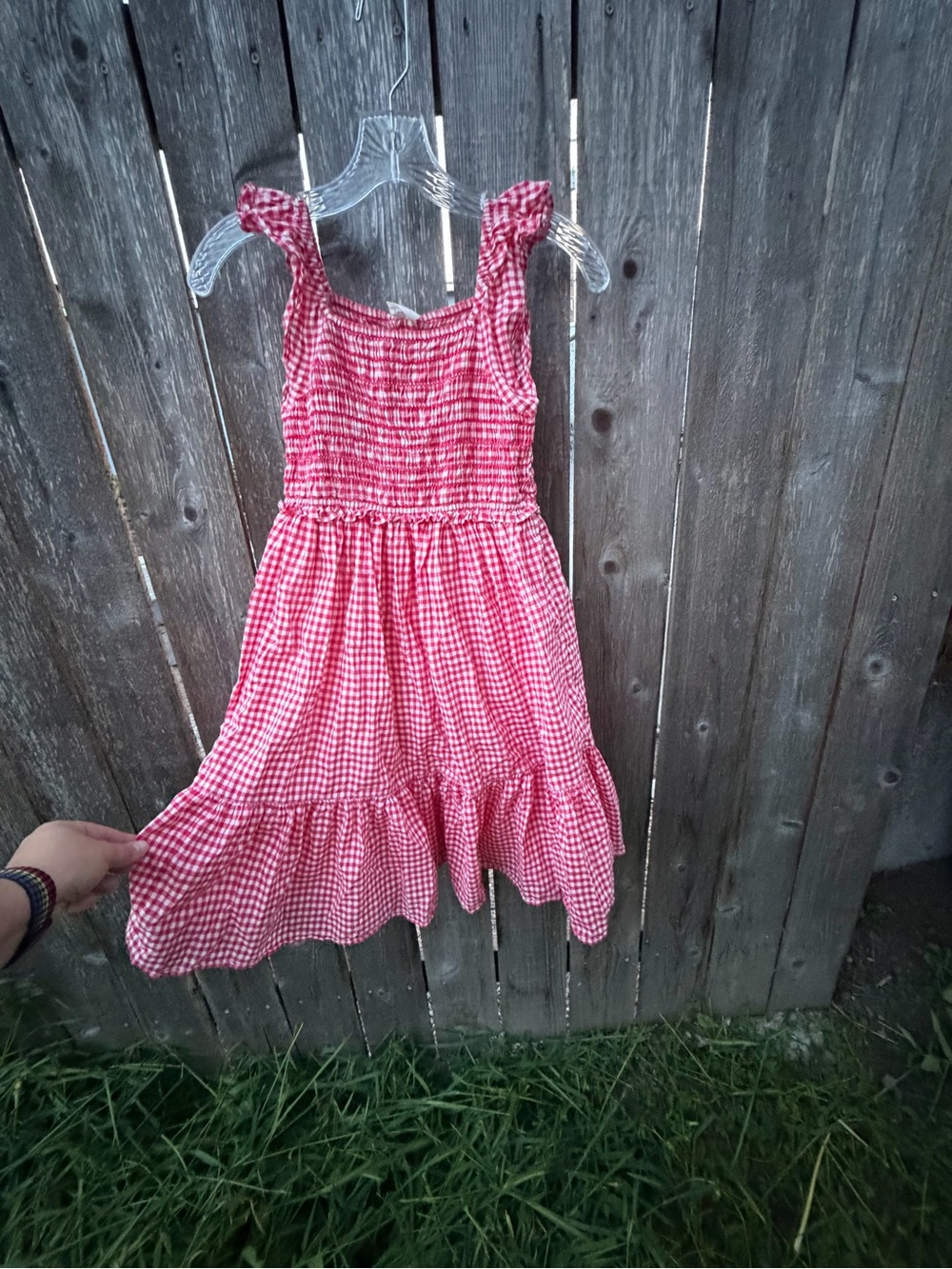 Girls 10 Crewcuts Red Gingham Smocked Sundress NWOT